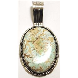 Navajo Dry Creek Turquoise Sterling Silver Pendant - Eugene Belone