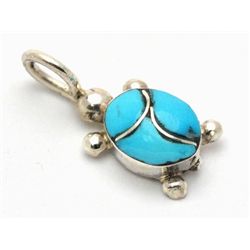 Zuni Turquoise Turtle Pendant - Vernon Waikaniwa