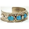 Image 2 : Zuni Turquoise Sterling Silver Snake Cuff Bracelet - Effie Calavaza