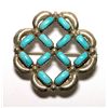 Image 1 : Zuni Turquoise Flower Pendant & Pin