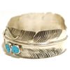 Image 3 : Navajo Turquoise Sterling Silver Feather Cuff Bracelet - Virgil Reader