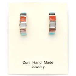 Zuni Multi-Stone Half-Ring Earrings