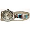 Image 3 : Zuni Multi-Stone Inlay Maiden Sterling Silver Women's Watch - J Waseta