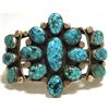 Image 1 : Old Pawn Navajo Spider Web Kingman Turquoise Sterling Silver Cuff Bracelet - R. Tom