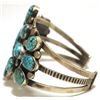 Image 3 : Old Pawn Navajo Spider Web Kingman Turquoise Sterling Silver Cuff Bracelet - R. Tom