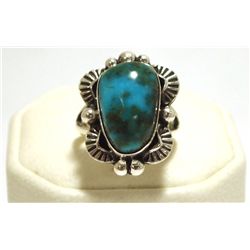 Navajo Royston Turquoise Sterling Silver Women's Ring - Mary Ann Spencer