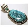 Image 2 : Navajo Spider Web Kingman Turquoise Sterling Silver Pendant - Eugene Belone