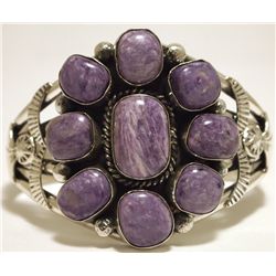 Navajo Charoite Sterling Silver Cuff Bracelet - Mary Ann Spencer