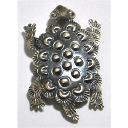 Navajo Sterling Silver Turtle Pendant & Pin - Tim Yazzie