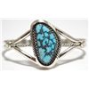 Image 1 : Navajo Spider Web Kingman Turquoise Sterling Silver Cuff Bracelet - Eugene Belone