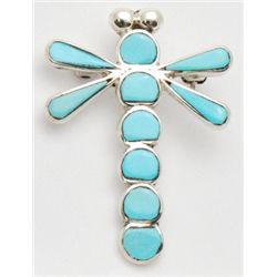 Zuni Turquoise Dragonfly Pendant & Pin