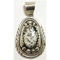 Navajo White Buffalo Sterling Silver Pendant - Mary Ann Spencer