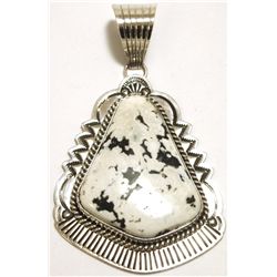 Navajo White Buffalo Sterling Silver Pendant - Mary Ann Spencer