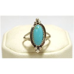 Navajo Turquoise Sterling Silver Women's Ring - Freida Martinez