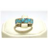 Image 1 : Zuni Turquoise Inlay Sterling Silver Men's Ring - Jim Haloo