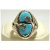 Image 1 : Zuni Turquoise Sterling Silver Snake Men's Ring - Effie Calavaza