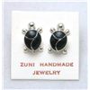 Image 1 : Zuni Onyx Turtle Earrings - Vernon Waikaniwa