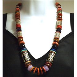 Navajo Spiny Oyster & Multi-Stone Necklace - Richard Singer