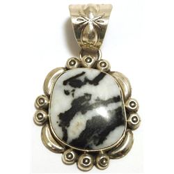 Navajo White Buffalo Sterling Silver Pendant - Mary Ann Spencer