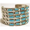 Image 2 : Zuni Turquoise Sterling Silver Snake Cuff Bracelet - Effie Calavaza