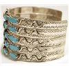 Image 3 : Zuni Turquoise Sterling Silver Snake Cuff Bracelet - Effie Calavaza