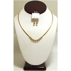 Dead Pawn Non-Native Diamond 14k Gold Necklace & Earrings Set - MWI?