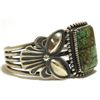 Image 2 : Old Pawn Navajo Spider Web Kingman Turquoise Sterling Silver Cuff Bracelet - Kirk Smith