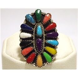 Navajo Multi-Stone Cluster Sterling Silver Women's Ring - Juliana Williams