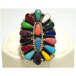 Navajo Multi-Stone Sterling Silver Women's Ring - Renee Williams