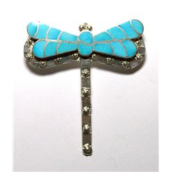 Zuni Turquoise Dragonfly Pendant & Pin