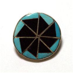 Zuni Onyx and Turquoise Pendant & Pin