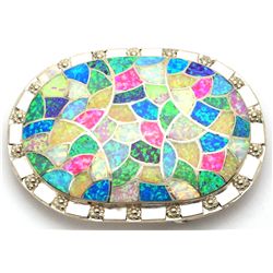 Zuni Multi-Color Opal Sterling Silver Buckle - Carmichael Haloo