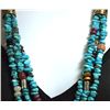 Image 3 : Navajo Turquoise & Multi-Stone 3-Strand Necklace - Tommy Singer