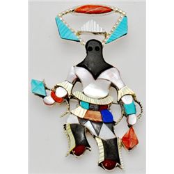 Zuni Multi-Stone Kachina Pendant & Pin - Jonathan Beyuka