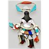 Image 1 : Zuni Multi-Stone Kachina Pendant & Pin - Jonathan Beyuka