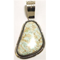 Navajo Dry Creek Turquoise Sterling Silver Pendant - Eugene Belone