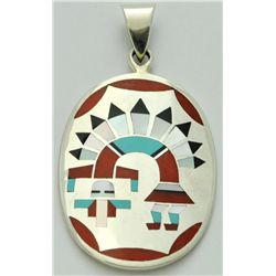 Zuni Multi-Stone Rainbow Kachina Pendant - Fred & Lolita Natachu