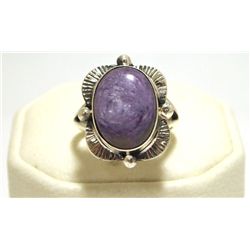 Navajo Charoite Sterling Silver Women's Ring - Mary Ann Spencer