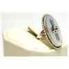 Image 2 : Zuni Multi-Stone Inlay Sun Face Sterling Silver Child's Ring - Hustito