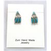 Image 1 : Zuni Turquoise Horn-Shaped Earrings