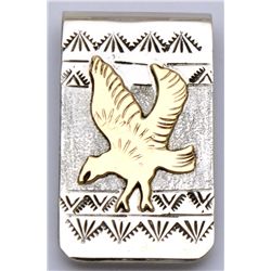 Navajo 12k Gold Fill Over Sterling Silver Bird of Prey Money Clip - Roger Jones