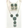 Image 1 : Zuni Turquoise Petit Point Sterling Silver Necklace & Earrings Set - Wayne Johnson