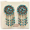 Image 3 : Zuni Turquoise Petit Point Sterling Silver Necklace & Earrings Set - Wayne Johnson