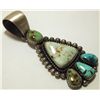 Image 2 : Old Pawn Navajo Multi-Turquoise Sterling Silver Pendant - Bea Tom