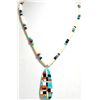 Image 1 : Santo Domingo Multi-Stone & Shell Heishi Necklace - Delbert & Torevia Crespin