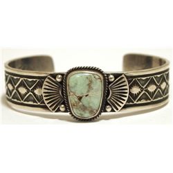 Old Pawn Navajo Dry Creek Turquoise Sterling Silver Cuff Bracelet - Andy Cadman