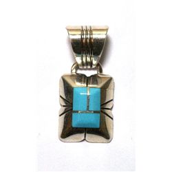 Zuni Turquoise Small Rectangular Pendant