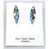 Image 1 : Zuni Multi-Stone Tall Oval Earrings