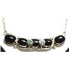 Image 2 : Zuni Onyx Sterling Silver Turquoise-Eyed Snakes Necklace - Effie Calavaza