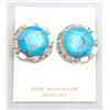 Image 1 : Zuni Turquoise Cracked Eggshell Circle Earrings